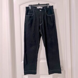 DANIEL W. FLETCHER London Black Soft Denim Pants Size Medium (32 Waist) Slim Fit